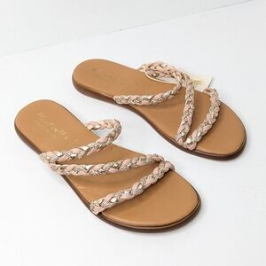 Mariella Italian Braided Sandals, Pink/Tan, Women's 8